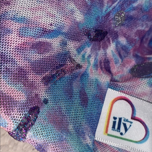Disney Ily Purple Blue Mesh Swim Cover Up 5/6 GUC Tie Dye - Picture 15 of 15